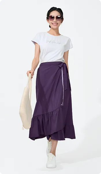 抗UV-環保防潑水中長版風衣外套-女