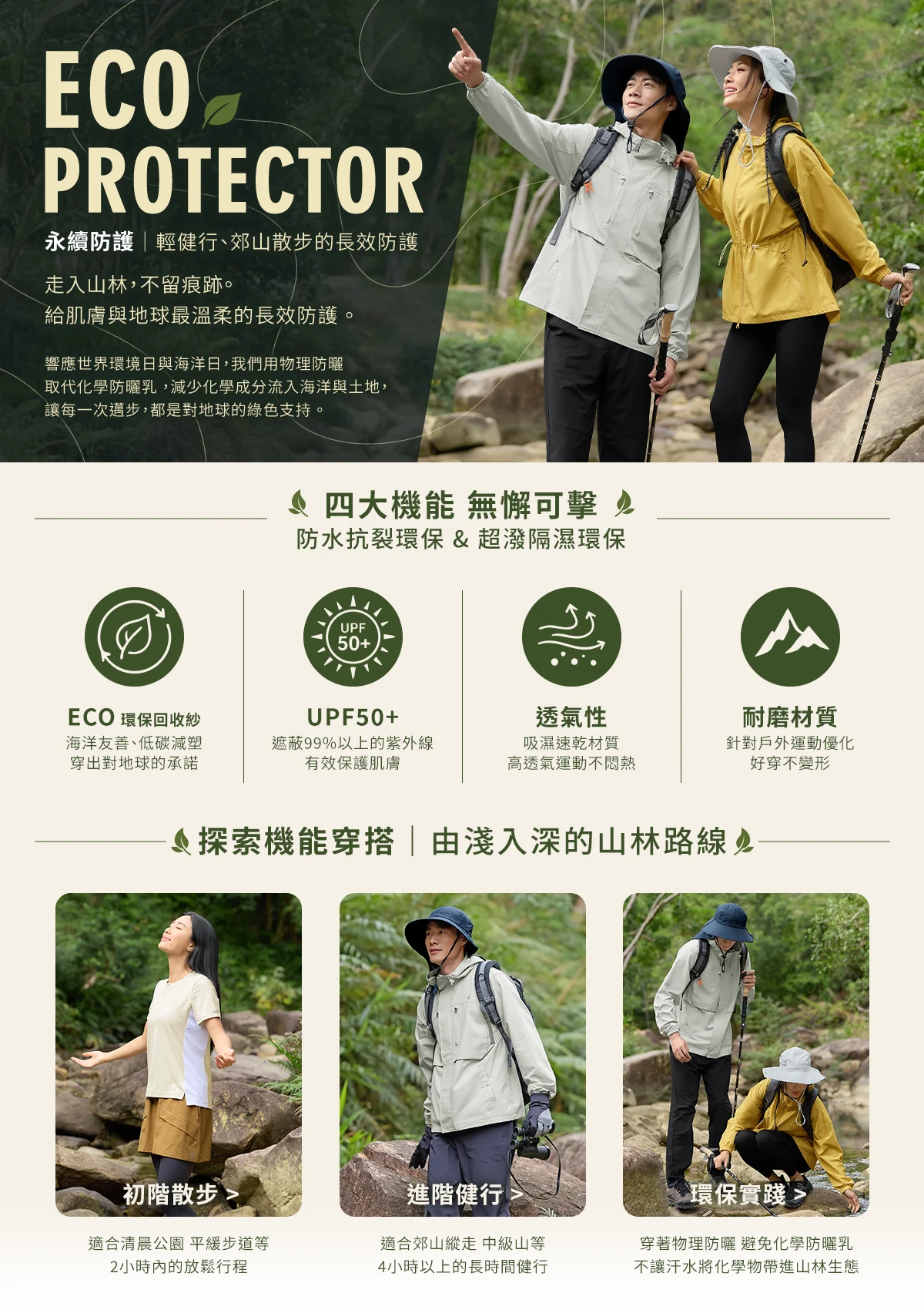 ECO PROTECTOR 永續防護 |輕健行、郊山散步的長效防護 