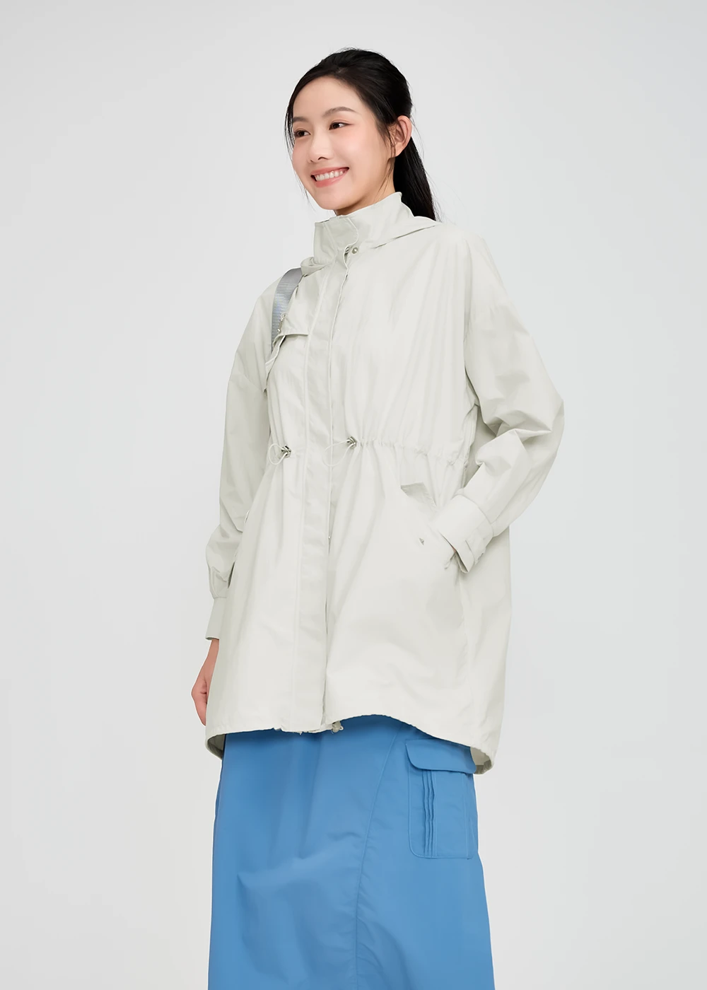 抗UV-Suptex-REC TR環保耐磨束腰泡泡袖外套-女| UV100就是防曬