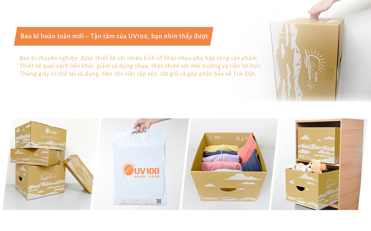 Bao bì hoàn toàn mới – Tận tâm của UV100, bạn nhìn thấy được